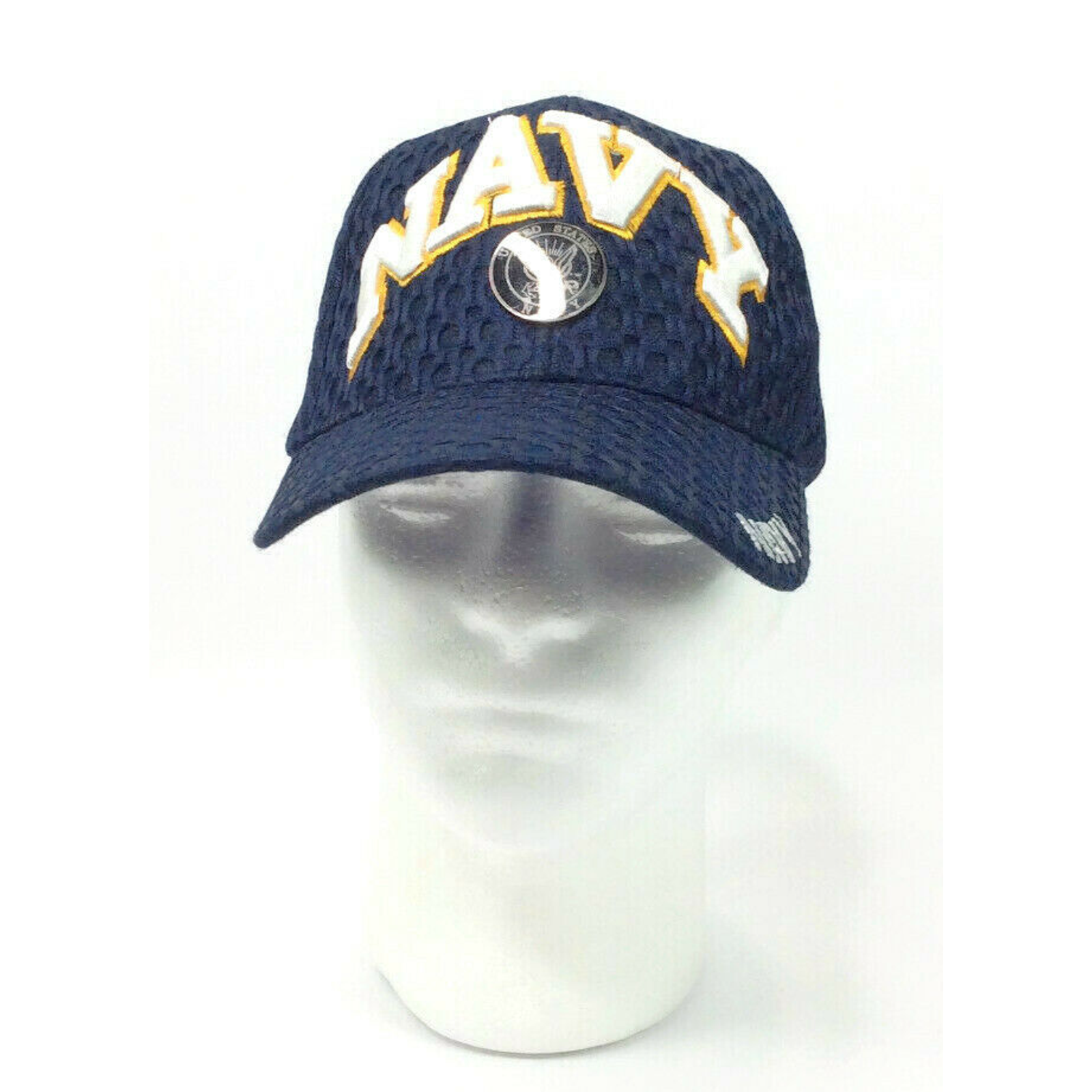 United States Navy Ball Cap Hat Blue And Gold Adjustable By Cap Together